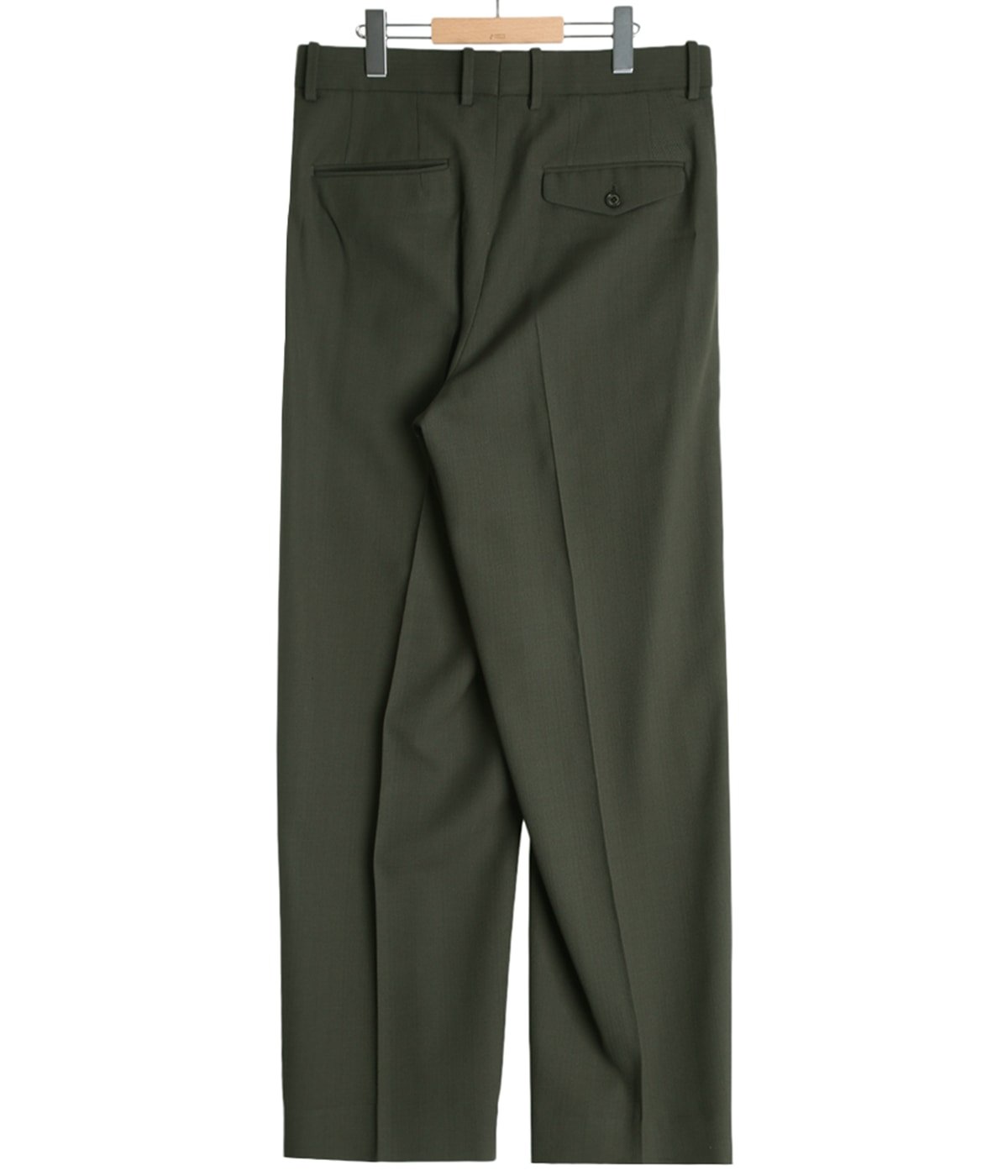 予約】FLAT FRONT WIDE TROUSERS ORGANIC WOOL SURVIVAL CLOTH