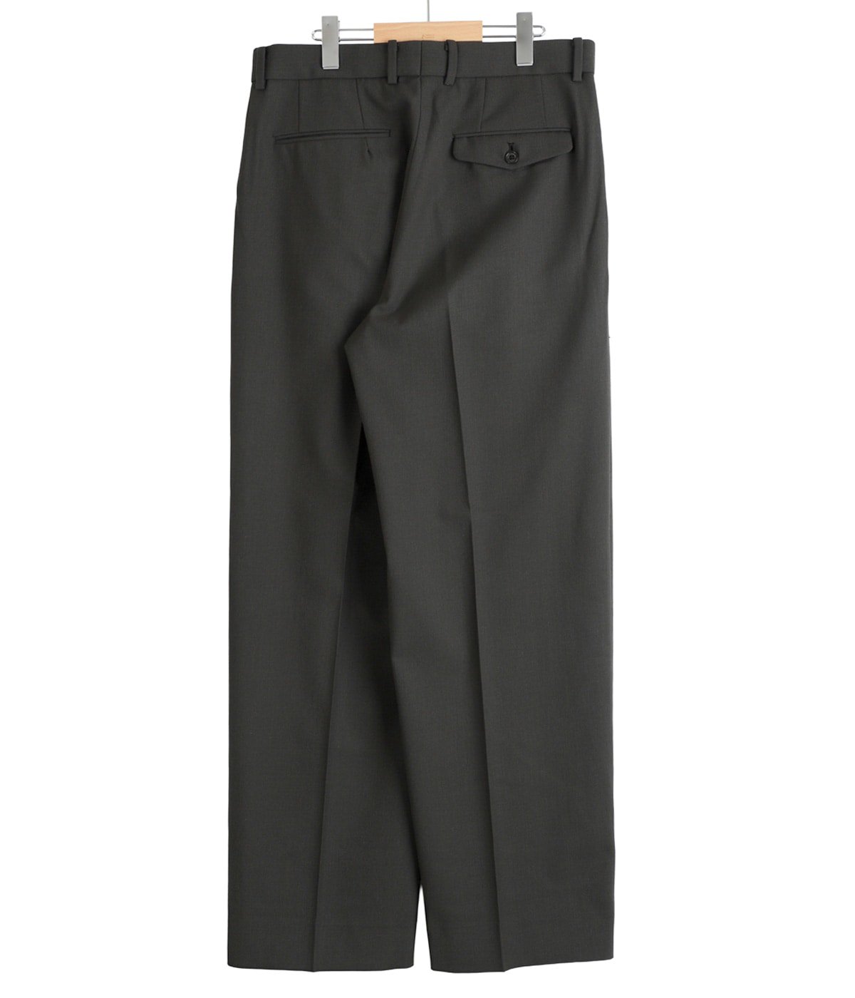 FLAT FRONT WIDE TROUSERS ORGANIC WOOL SURVIVAL CLOTH | MARKAWARE