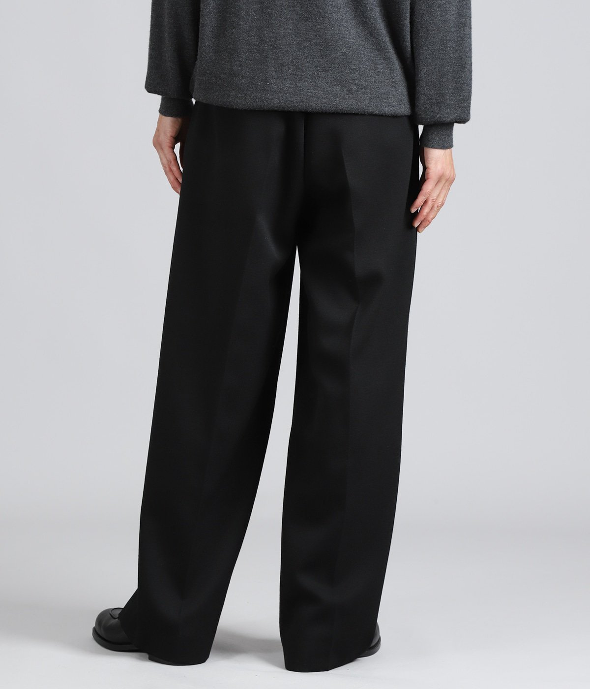 FLAT FRONT WIDE TROUSERS POLWARTH TUXEDO CLOTH | MARKAWARE(マーカ