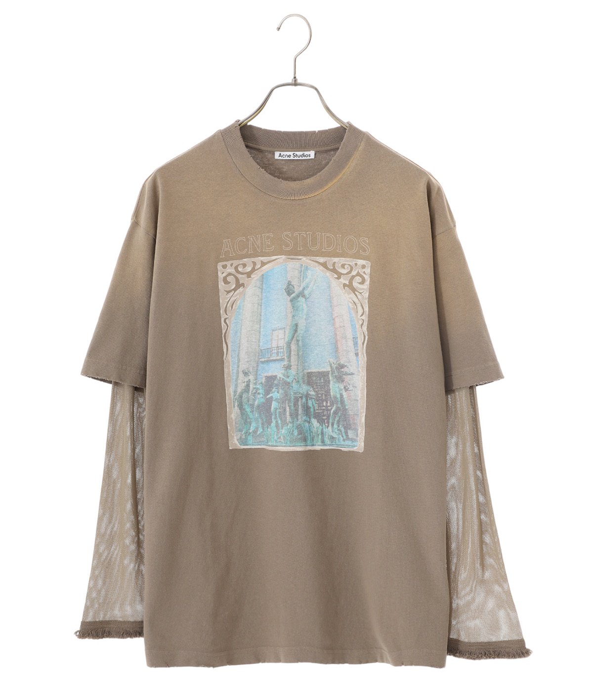 Acne Studios レイヤード プリント Tシャツ ベージュ XXS - Tシャツ