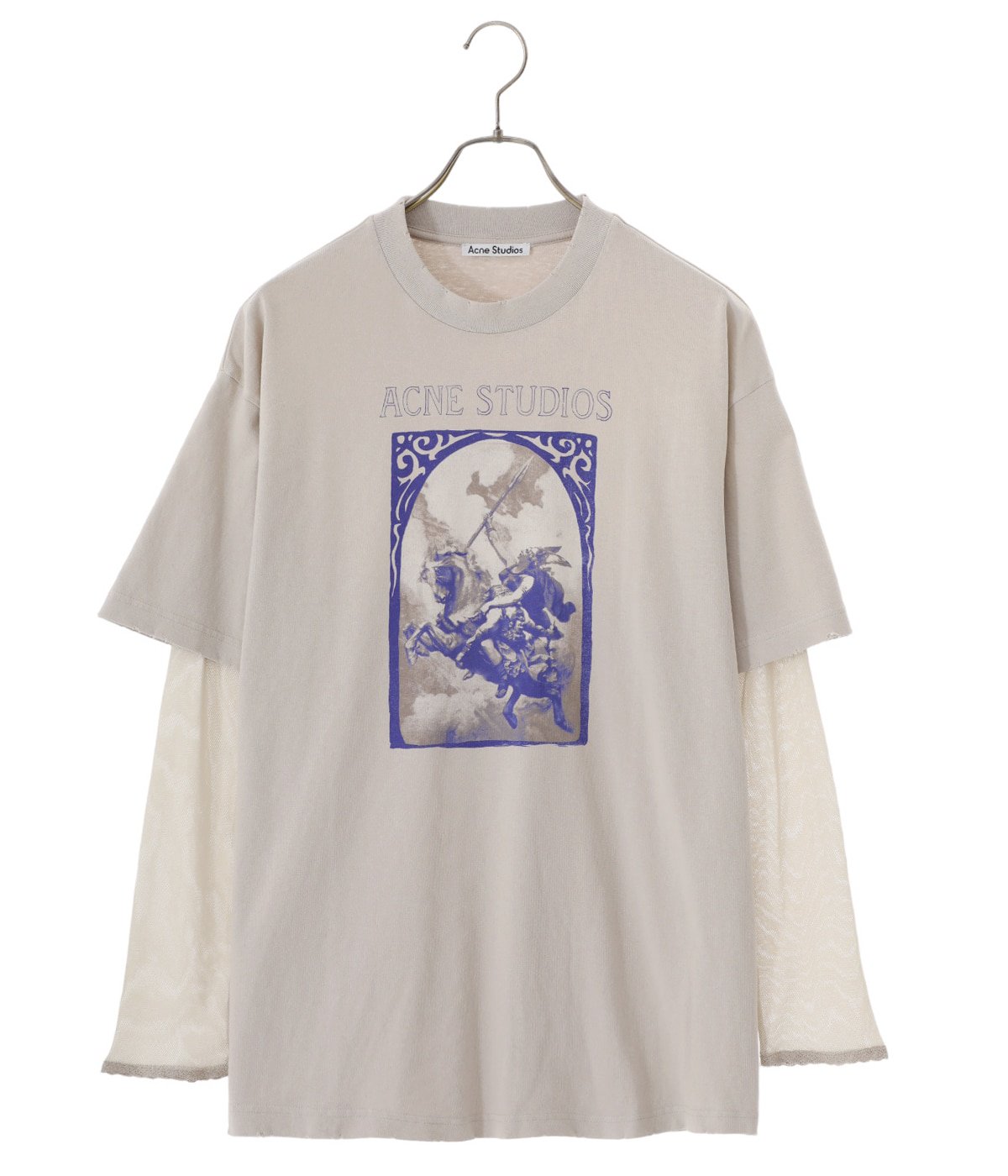 沖縄・離島除く全国届 Acne Studios レイヤード プリント Tシャツ