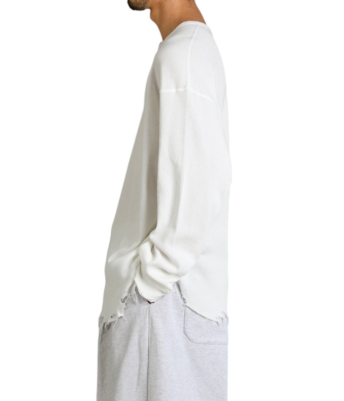 DAMAGE WAFFLE CREW LS T-SHIRT | ANCELLM(アンセルム
