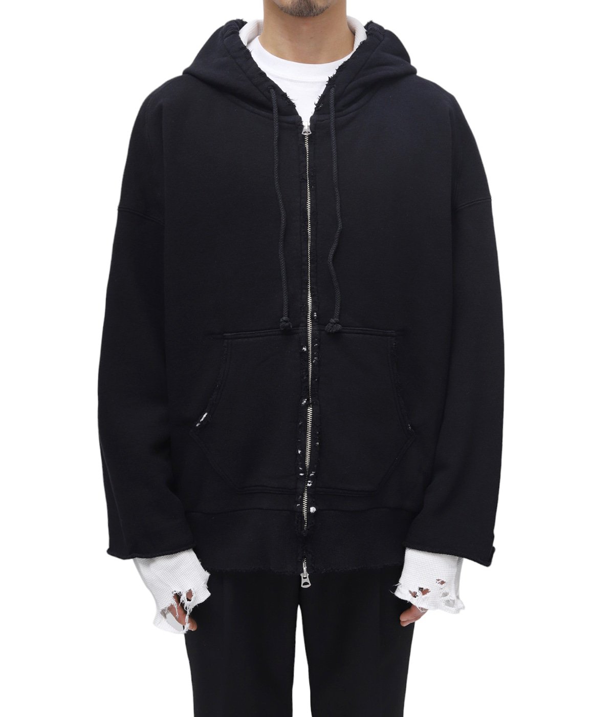 23AW Ancellm ZIP-UP HOODIE 2 ブラック - トップス