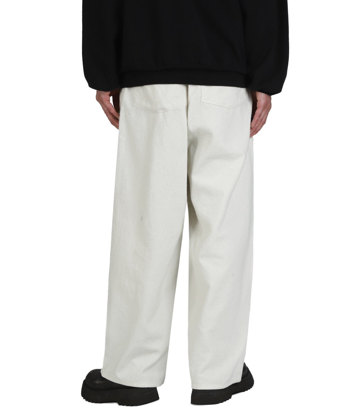 ANCELLM C/R DUCK DOUBLEKNEE PANTS サイズ1 白 C/R DUCK DOUBLEKNEE PANTS(WHITE) – ANCELLM