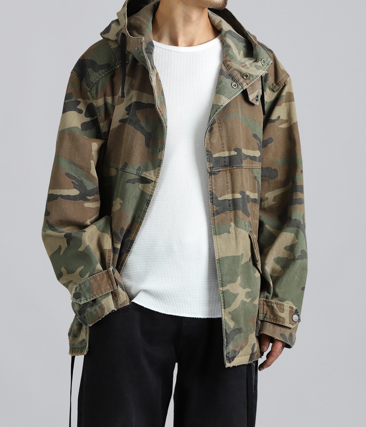 CAMO OVER HOODIE | ANCELLM(アンセルム) / トップス パーカー (メンズ