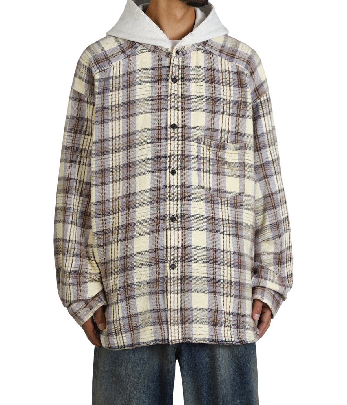NEL CHECK HOODIE SHIRT | ANCELLM(アンセルム) / トップス 長袖シャツ