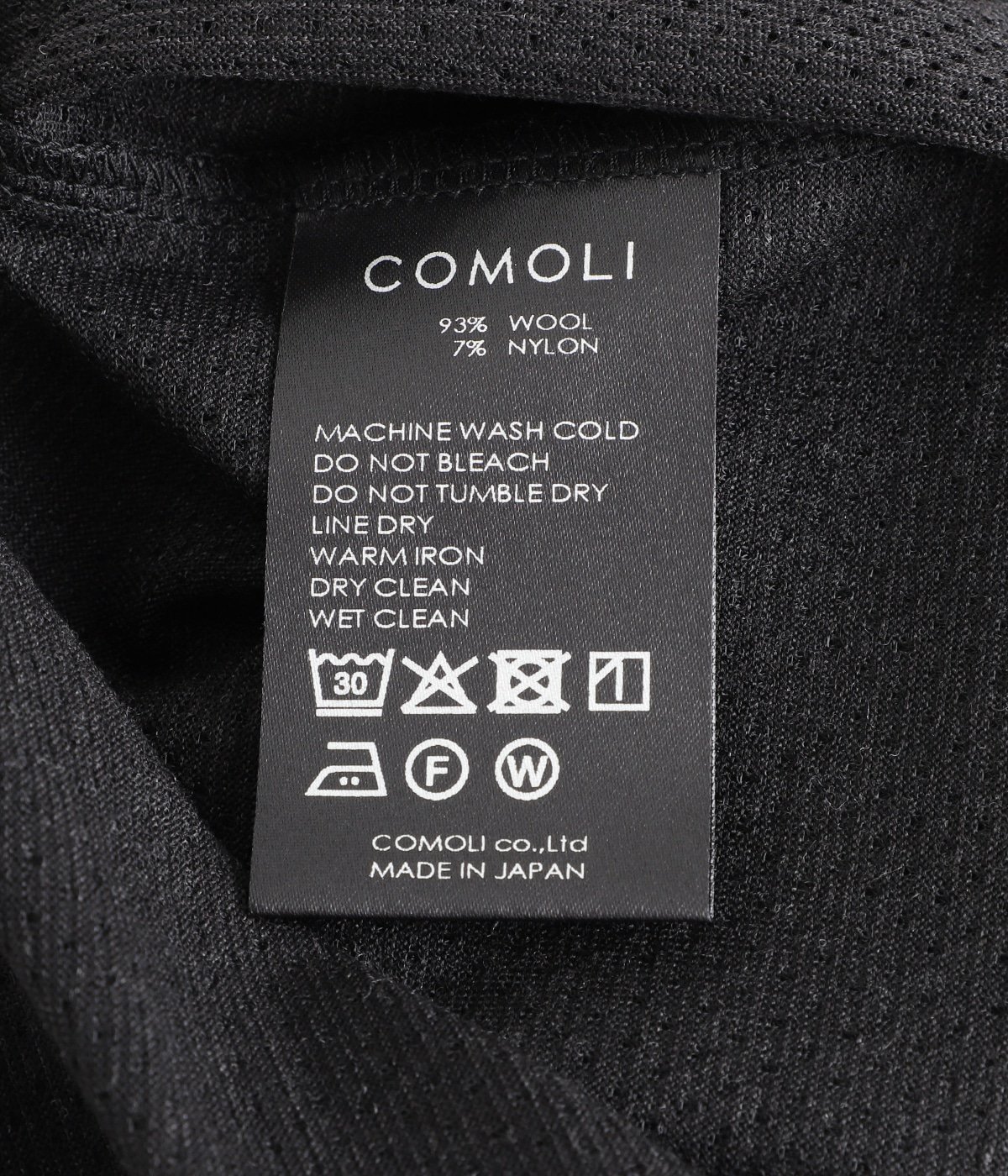 COMOLI 25ssウールメッシュ ノースリーブsize4新品未使用 COMOLI ウールメッシュ ノースリーブ CHARCOAL
