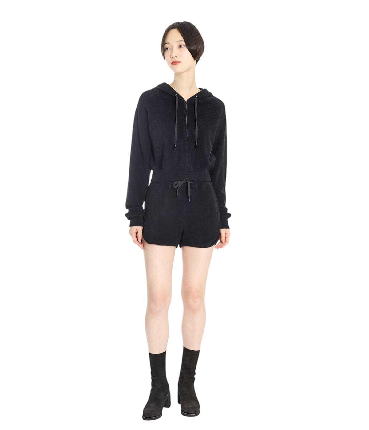 COMOLI シルクパイルショートパンツ COMOLI シルクパイルショーツ BLACK | CASANOVA&CO (カサノヴァ
