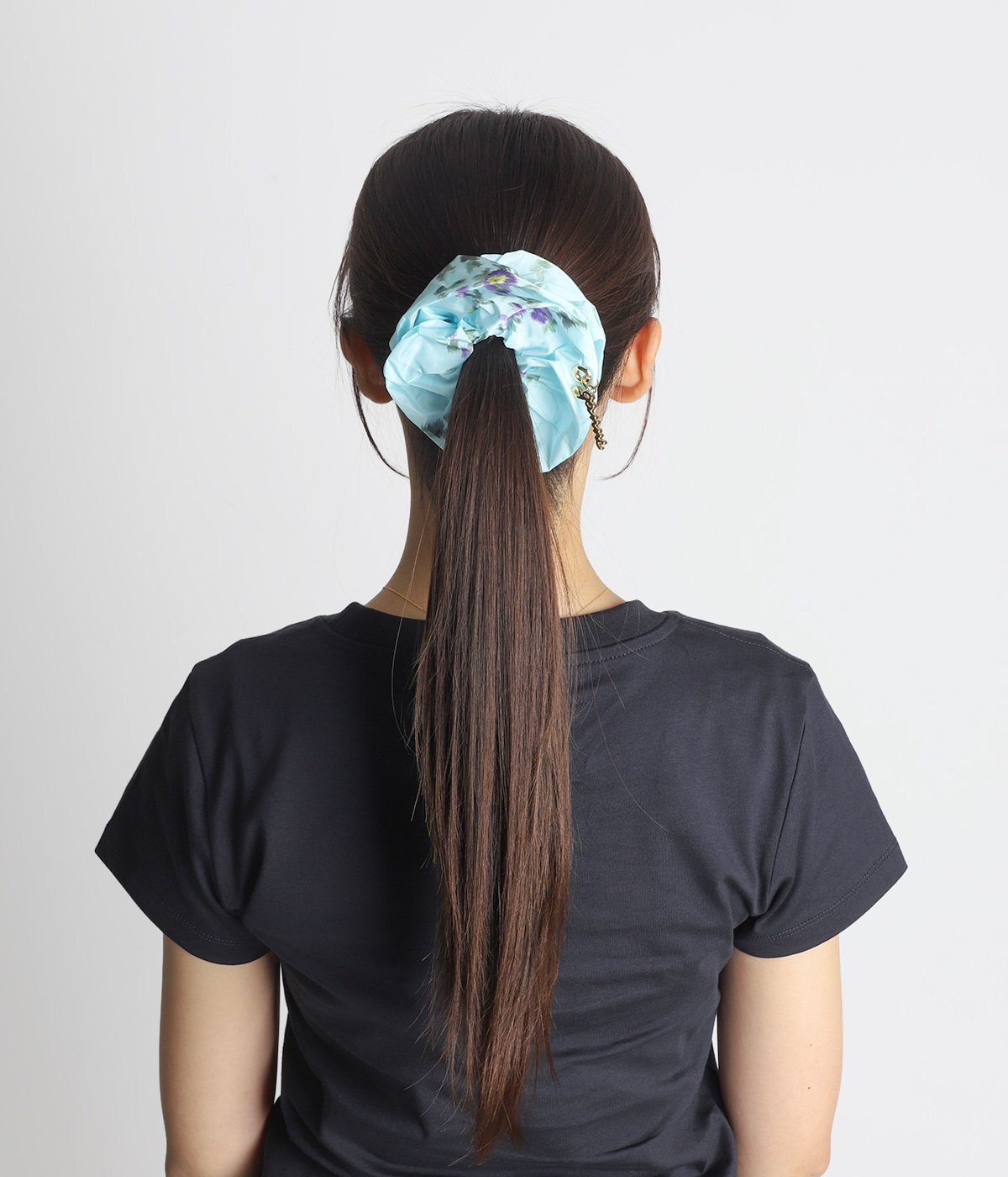 レディース】Scrunchie Printed Blue | GANNI(ガニー) / アクセサリー