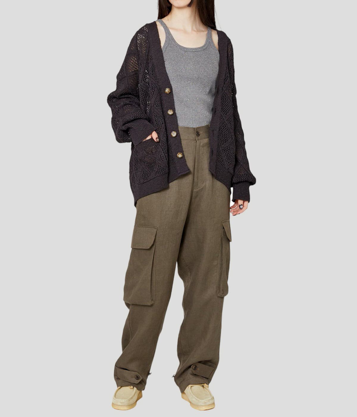 model（164cm） 着用サイズ：FREE(ONE)
