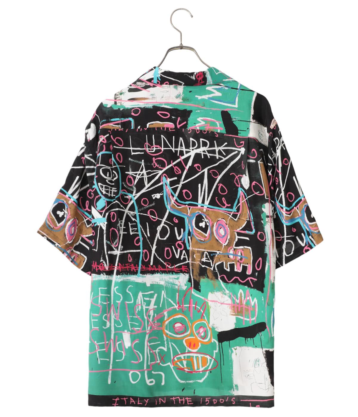 WACKO MARIA ワコマリア 23SS JEAN-MICHEL BASQUIAT HAWAIIAN SHIRT TYPE-1 バスキア ハワイアン総柄半袖シャツ BASQUIAT-WM-HI12 ホワイト