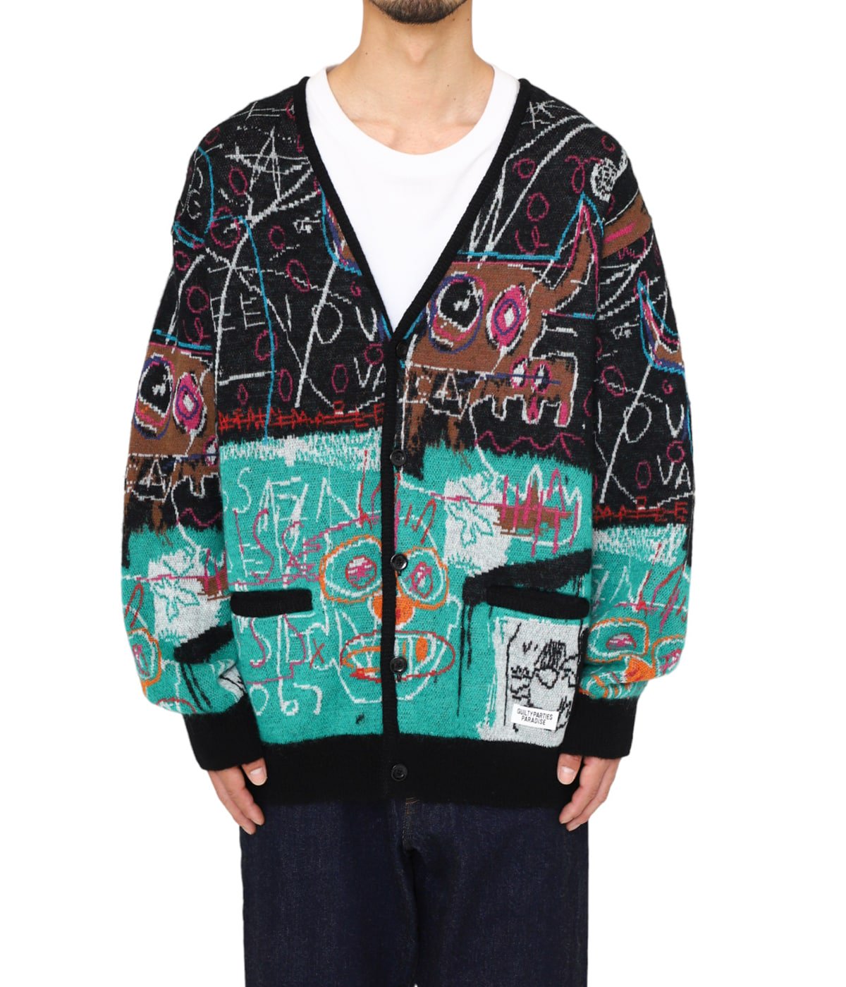 身幅63【新品】WACKOMARIA BASQUIAT カーディガン バスキア XL