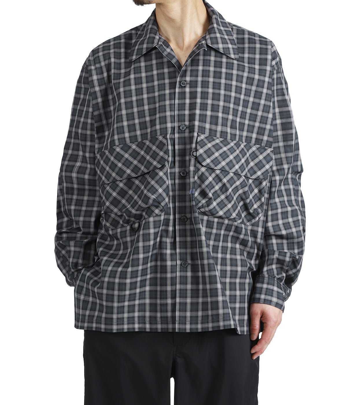 TECH SPORTS OPEN COLLAR SHIRT L/S GREN PLAID | DAIWA PIER39(ダイワ