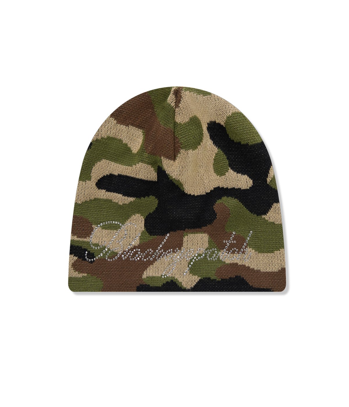 RHINESTONED SCRIPT SINGLE BEANIE | BlackEyePatch(ブラックアイ