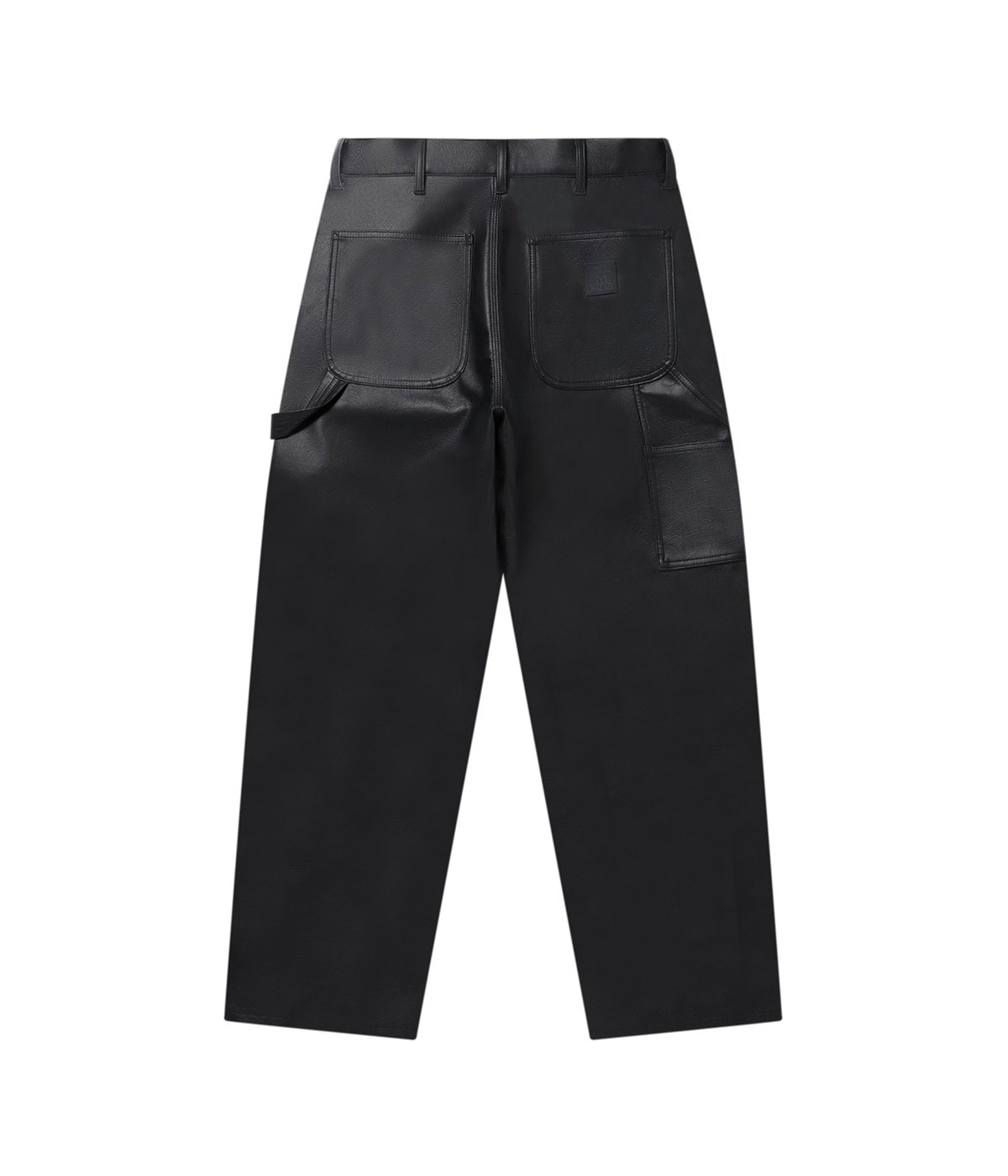 FAUX LEATHER EXTRA BAGGY DOUBLE KNEE PANTS | BlackEyePatch
