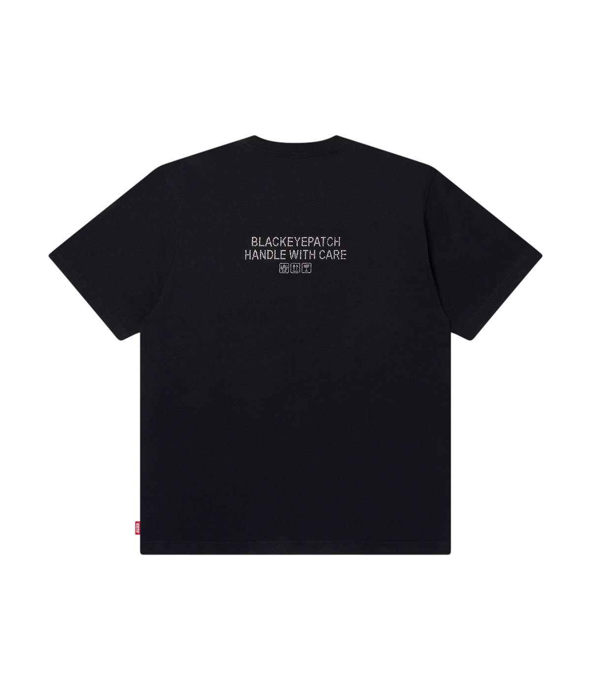 RHINESTONE GRAYSCALE HWC LABEL TEE | BlackEyePatch(ブラックアイ