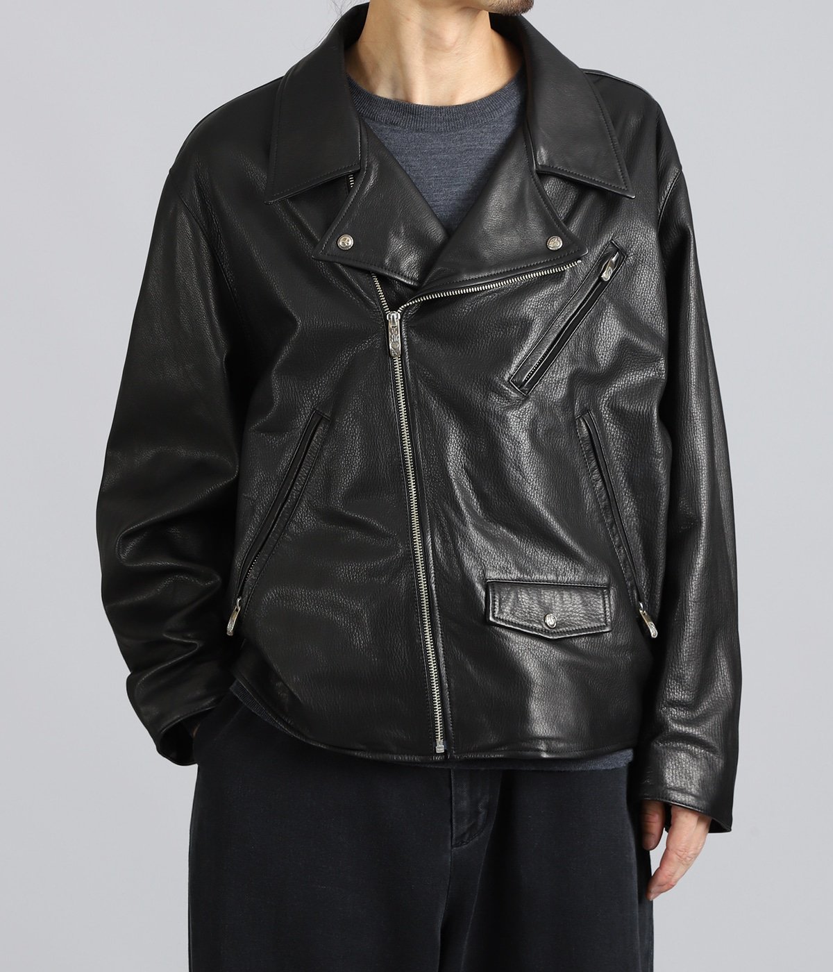 PC RIDERS JACKET W / LOVE & PEACE SILVER | PORTER CLASSIC(ポーター