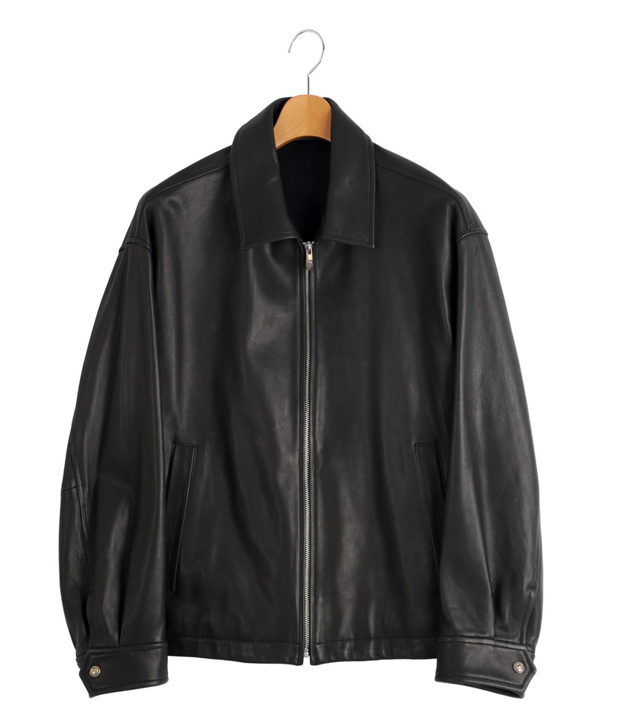 LEATHER ZIP UP JACKET W / LOVE & PEACE SILVER (ENTREFINO) | PORTER