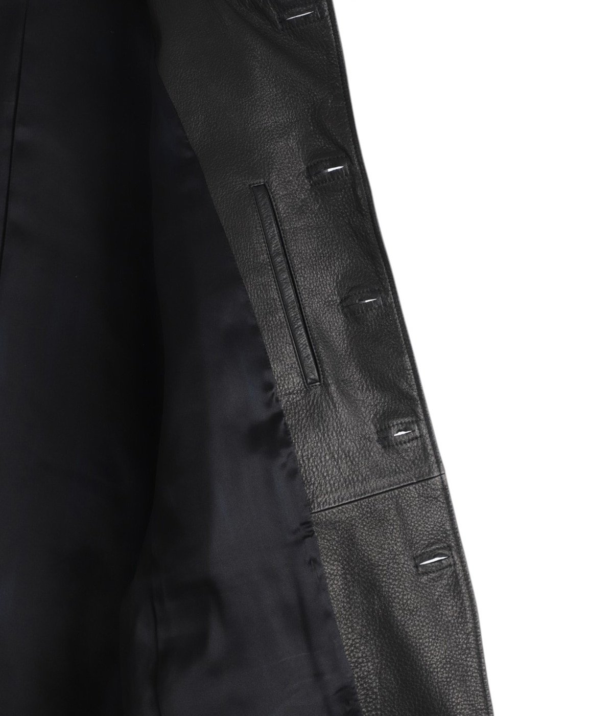 LEATHER CAR COAT W / SILVER BUTTONS | PORTER CLASSIC(ポーター