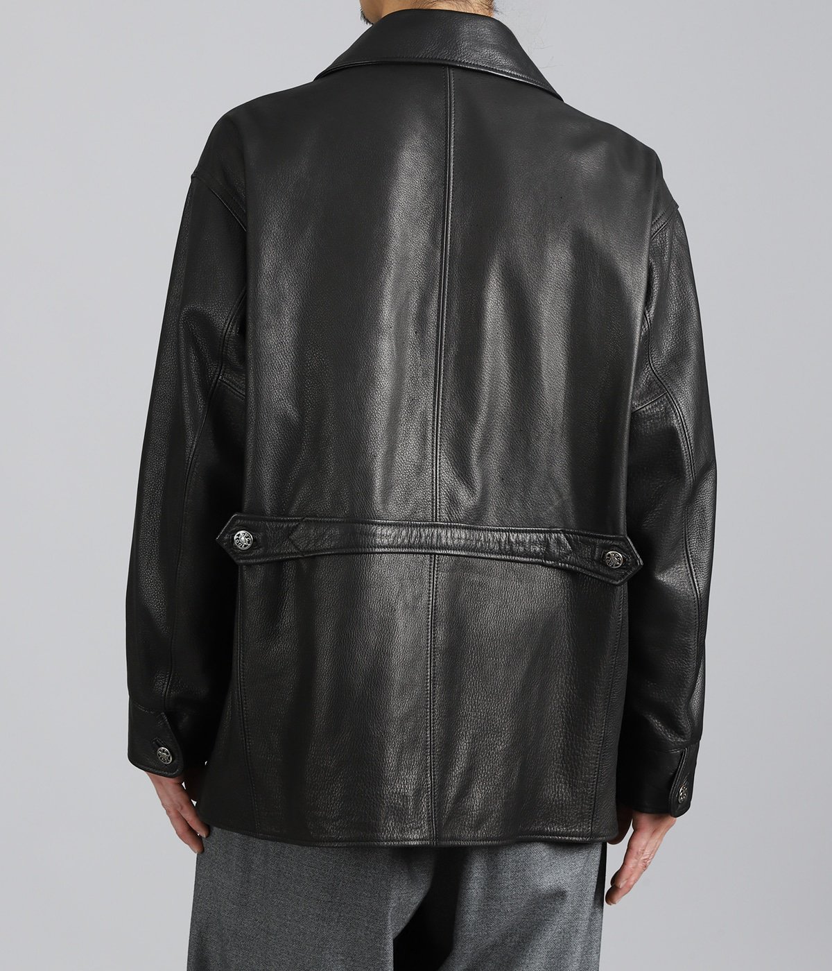 LEATHER CAR COAT W / SILVER BUTTONS | PORTER CLASSIC(ポーター