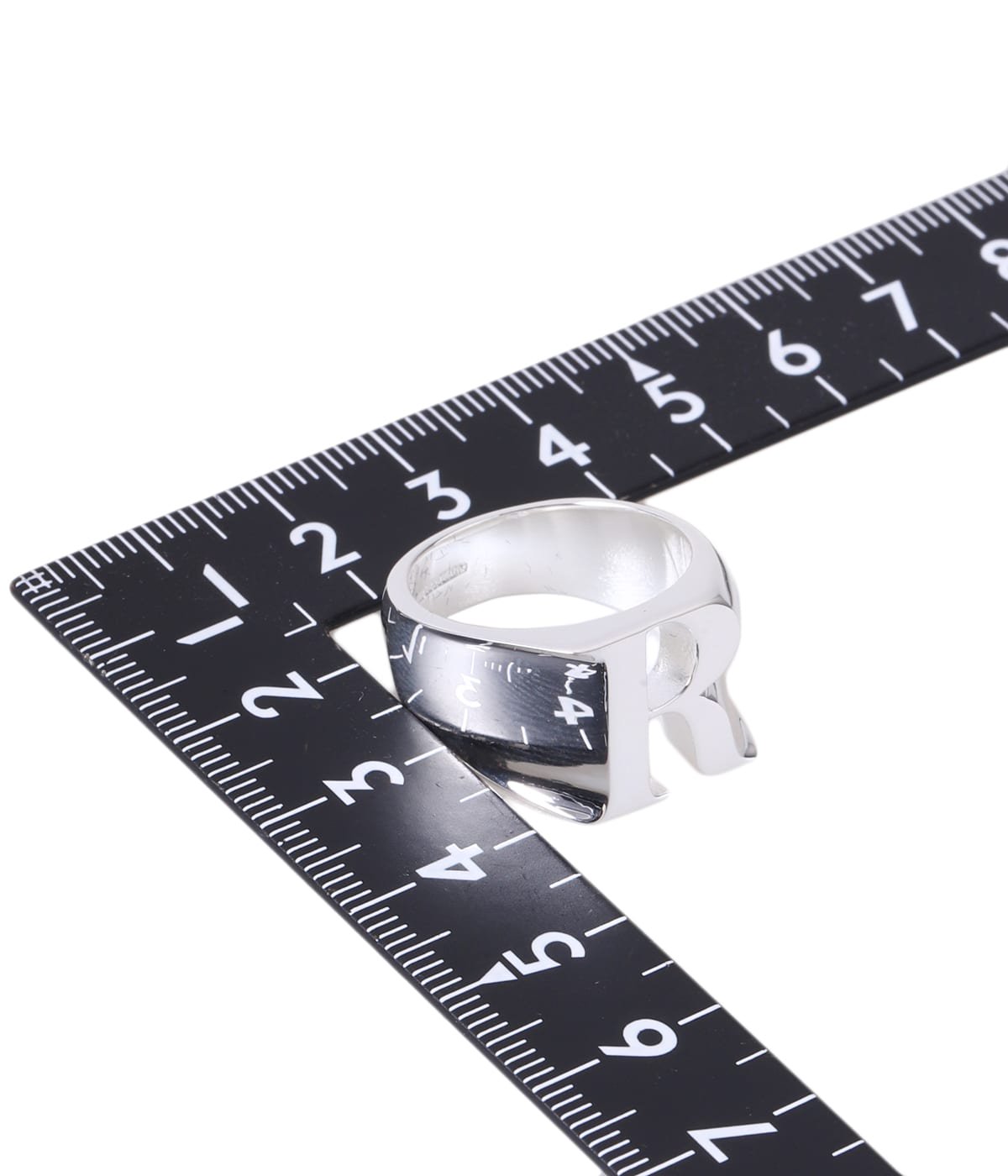 THE LETTERING SILVER RING (R)