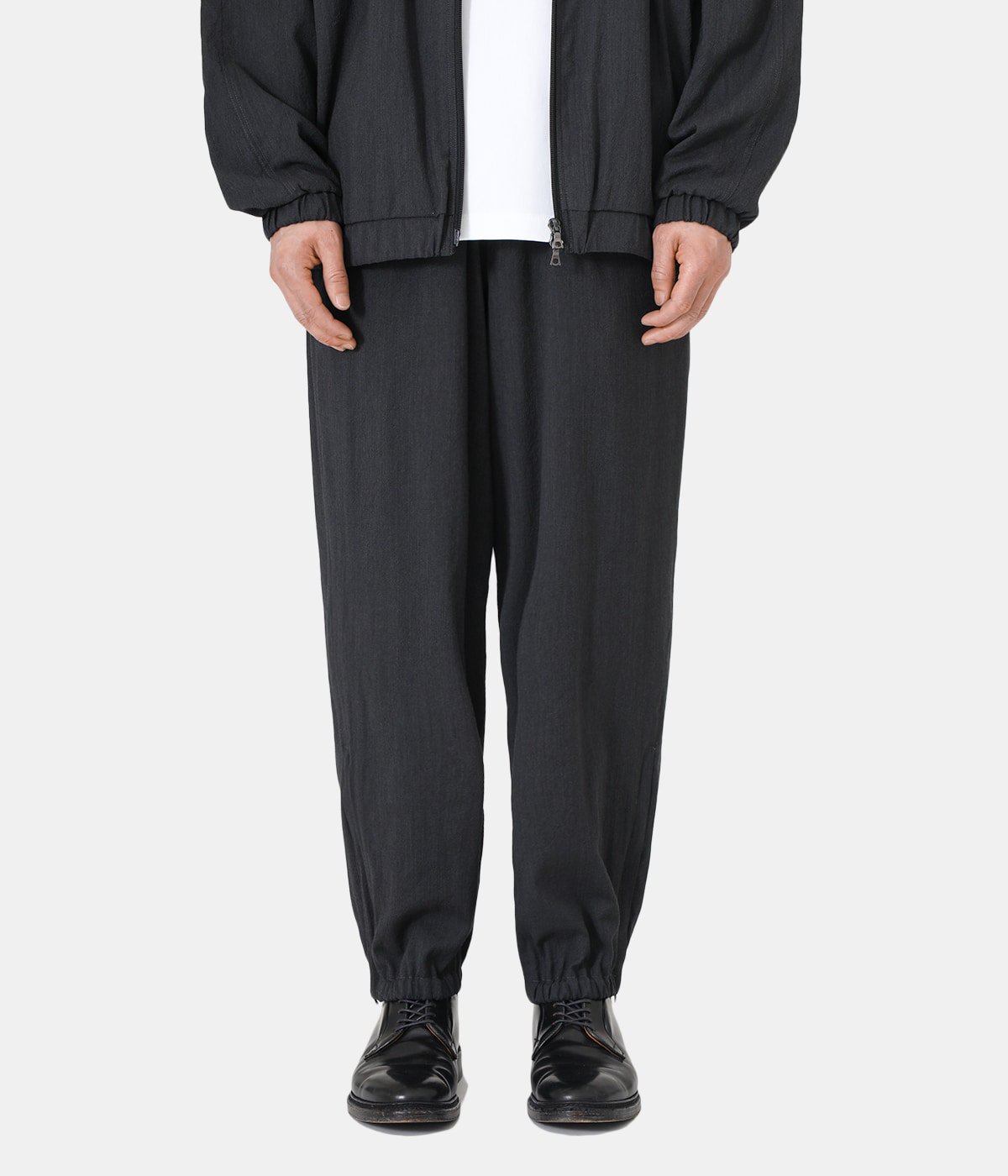 WOOL RAYON SILK TRACK PANTS