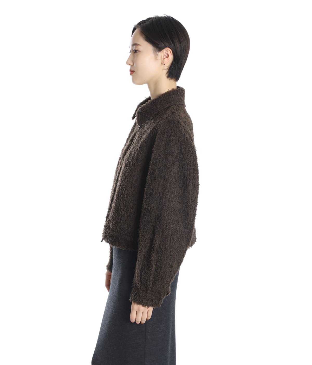 レディース】Brushed Wool Zip Short Jacket | blurhms(ブラームス