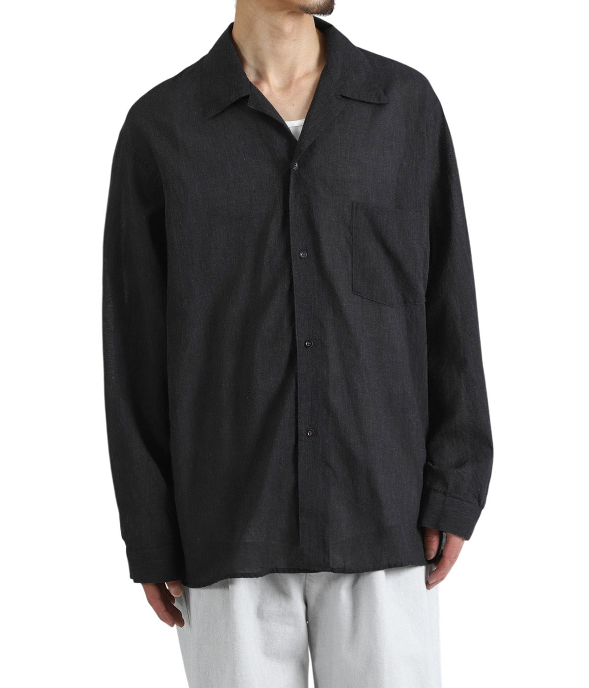 Silk-Co Voile Open-collar Shirt L/S | blurhms(ブラームス