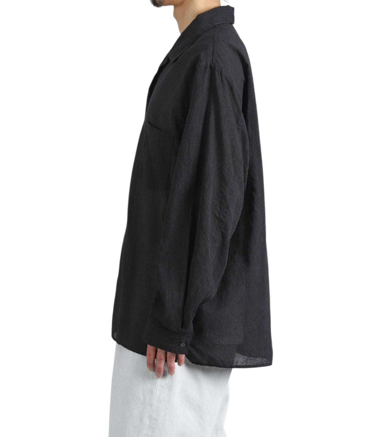 Silk-Co Voile Open-collar Shirt L/S | blurhms(ブラームス