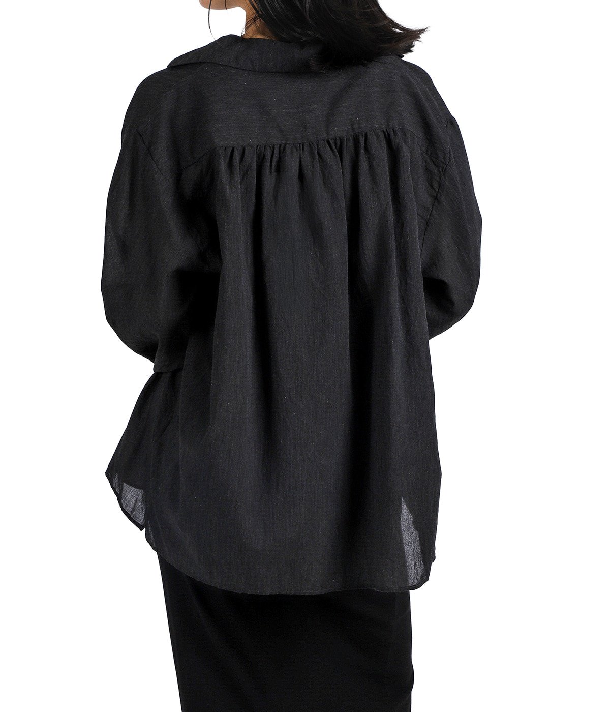 レディース】Silk-Co Voile French Shawl Collar Shirt | blurhms 