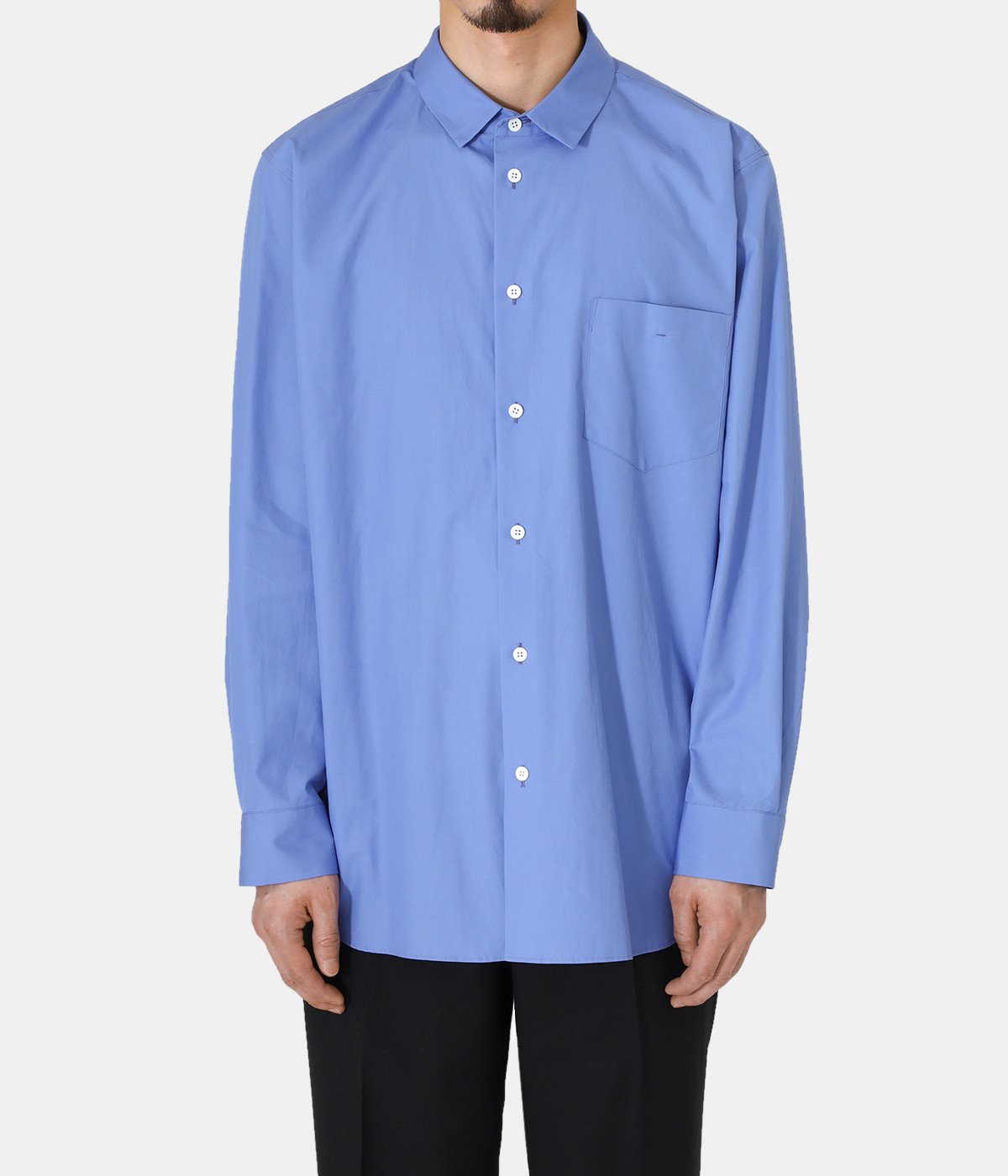 ATON SUVIN BROAD STANDARD SHIRT navy | housecleaningmadison.com