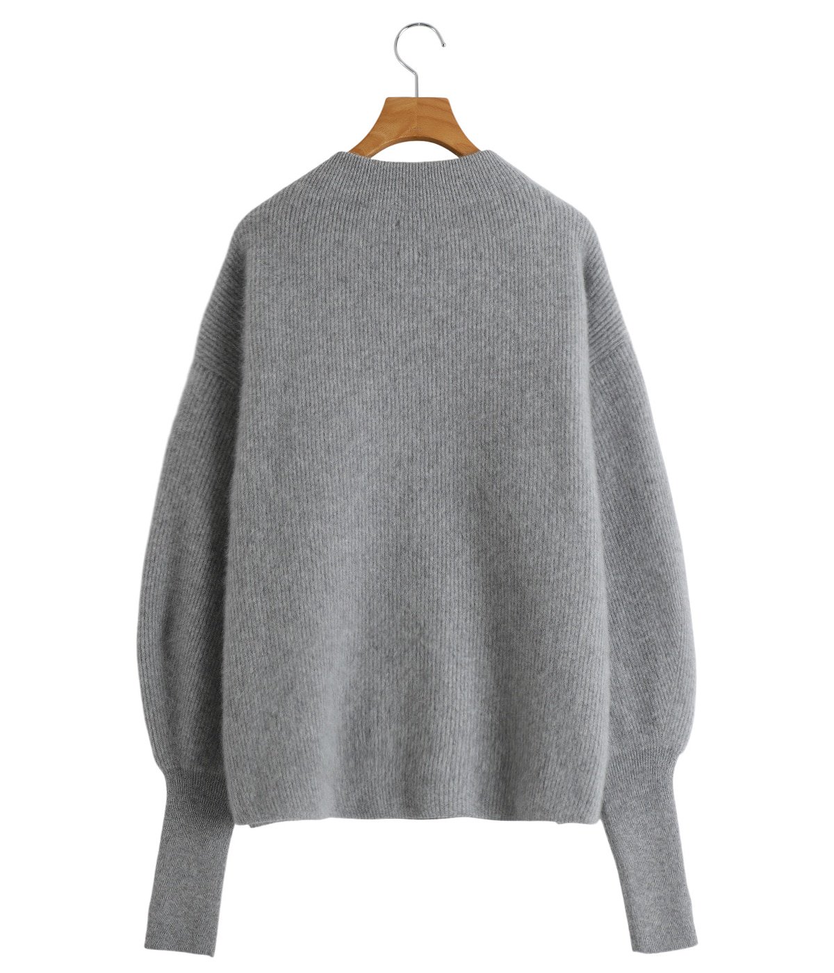 【美品】  BATONER / バトナ― | 2022AW FOX-WOOL CREW NECK KNIT ウール フォックス クルーネック ニット セーター | 2 | BLACK MIX | レディース 2022AW FOX-WOOL CREW NECK KNIT ウール フォックス クルーネック
