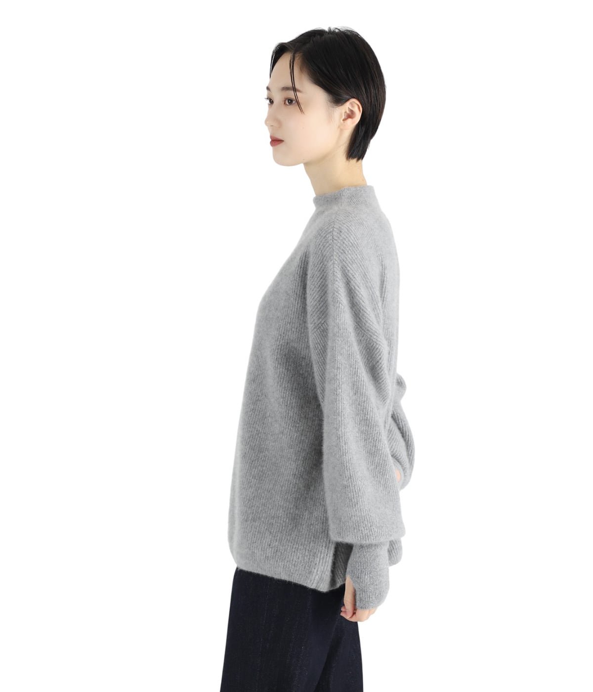 レディース】CASHMERE FOX FINGERHOLE BOAT NECK | BATONER(バトナー レディース】CASHMERE FOX FINGERHOLE BOAT NECK | BATONER(バトナー