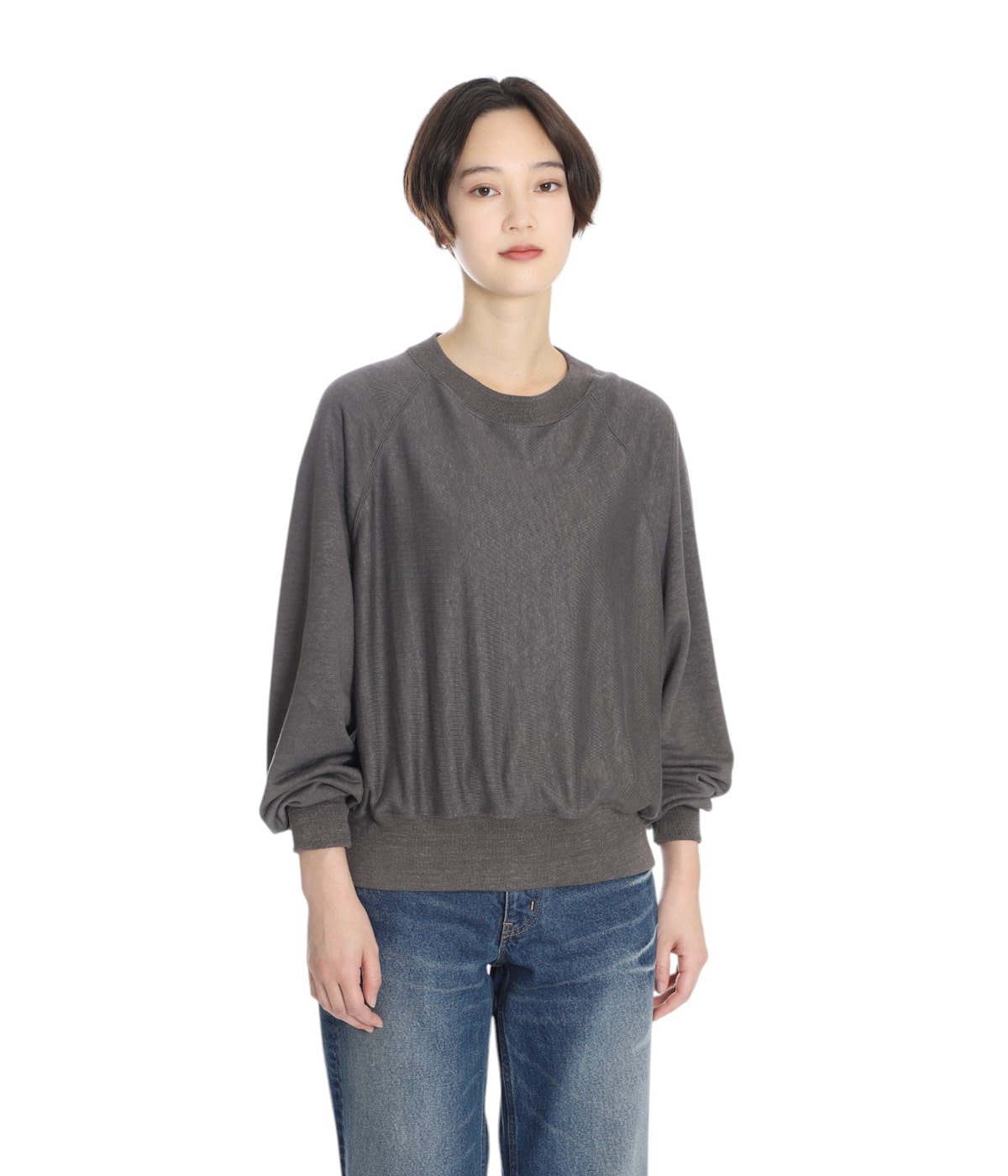 レディース】BELGIAN LINEN URAKE CREW NECK L/S | BATONER