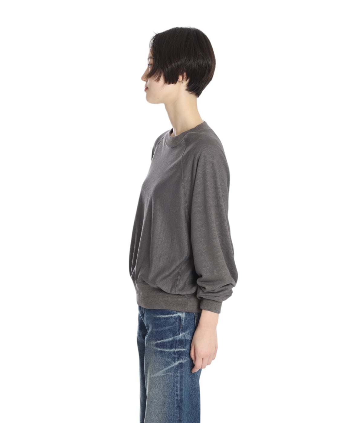 レディース】BELGIAN LINEN URAKE CREW NECK L/S | BATONER(バトナー