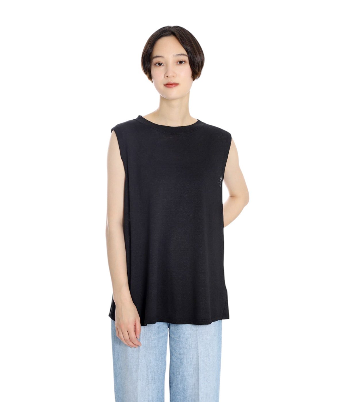 BATONER ノースリーブトップス　新品 レディース】NORMANDY LINEN A-LINE NO SLEEVE | BATONER