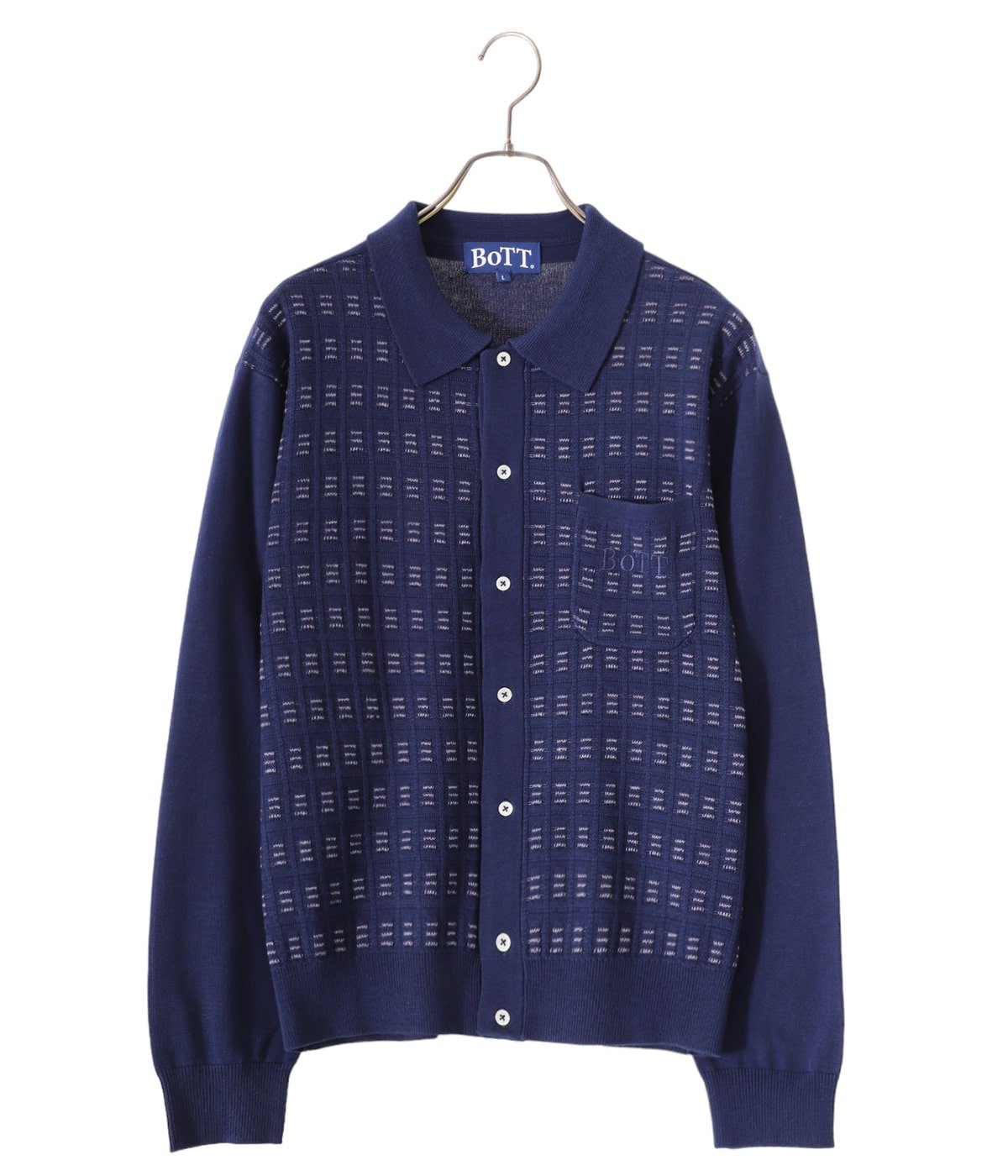 憧れの BoTT/ボット Button Down Knit Polo (NAVY) XL ポロシャツ 