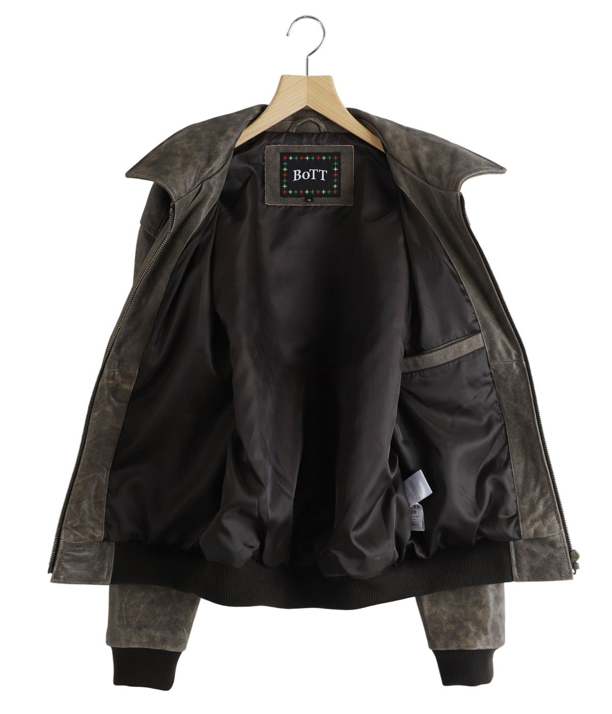 ジャケット・アウター BoTT Script Logo Cracked Leather Jacket BoTT / ボット SCRIPT LOGO CRACKED LEATHER JACKET（レザージャケット
