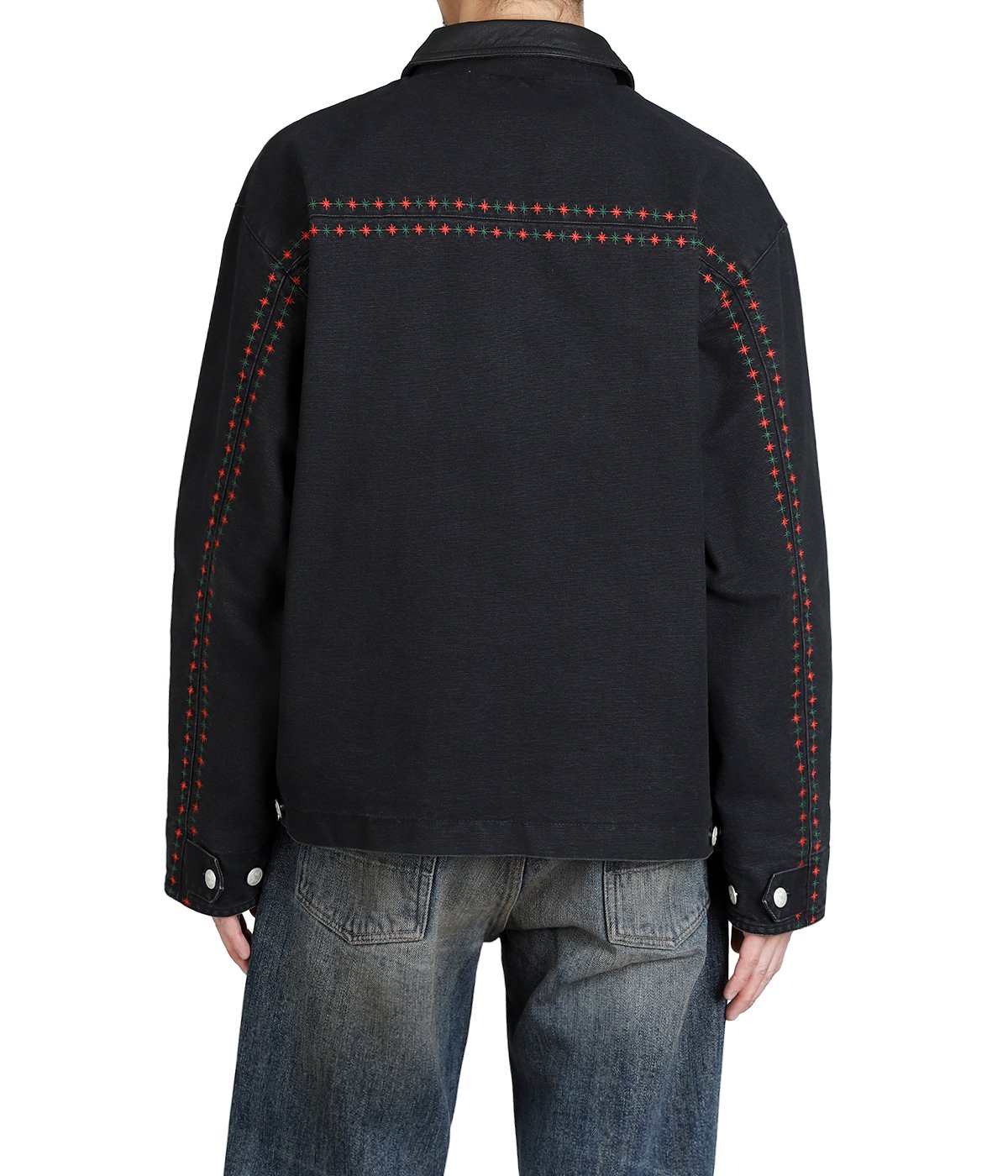 BoTT. 刺繍入りブラックレザージャケット Leather Collar Work Jacket | BOTT(ボット) / アウター ブルゾン
