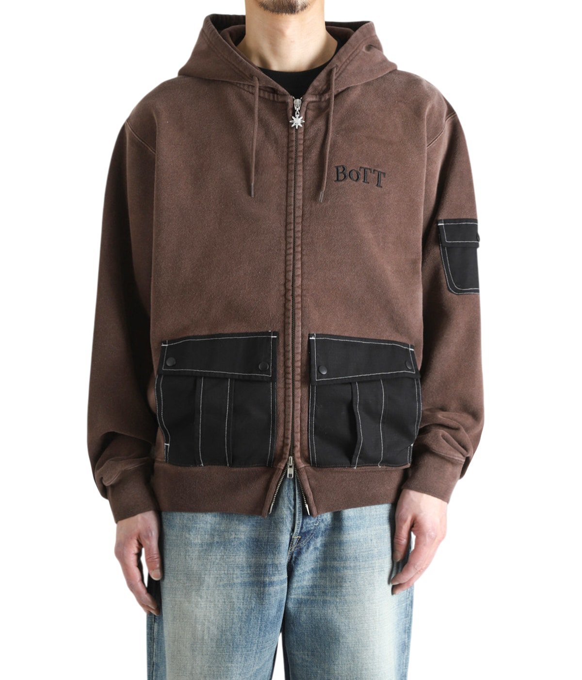 Washed Cargo Pocket Zip Hoodie | BOTT(ボット) / トップス パーカー