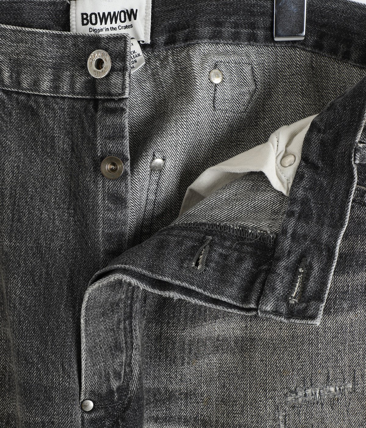 パンツ BOWWOW 30S BLACK DENIM PANTS BOWWOW「30S BLACK DENIM PANTS REPAIRED - デニムパンツ