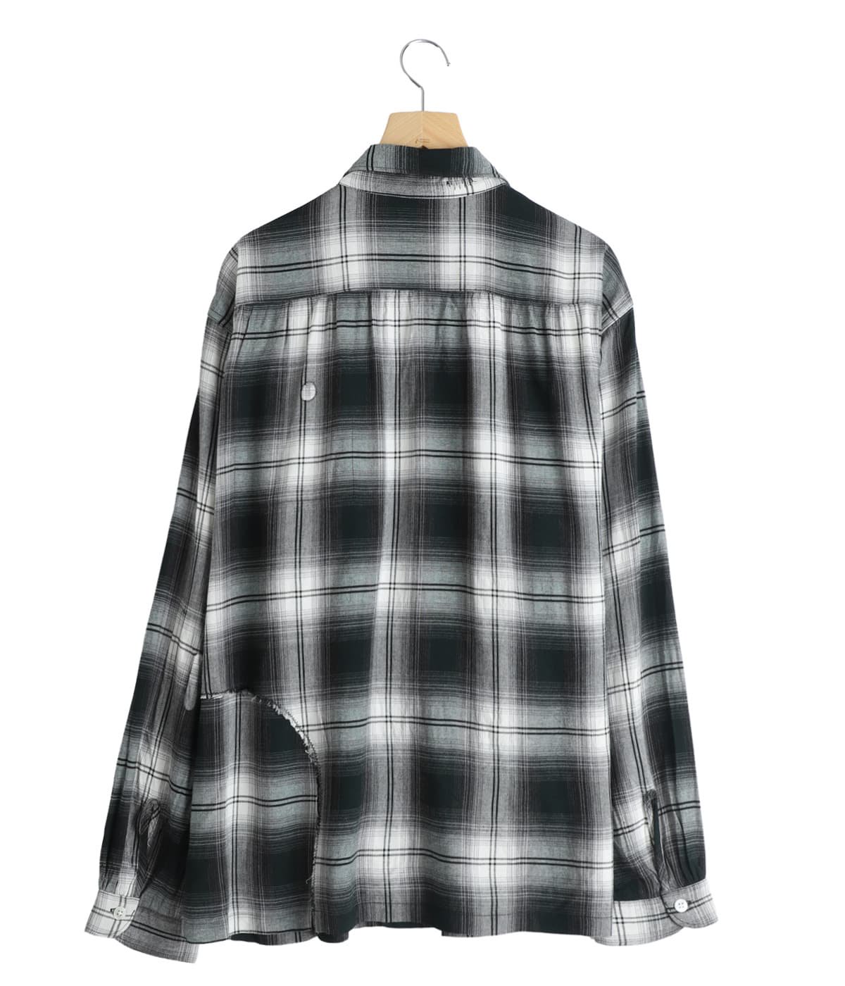 `【美品】バウワウ BOW WOW 白グレー M ネルシャツ ダメージ` 日本製 REMADE RAYON PLAID SHIRT AGED | BOW WOW(バウワウ) / トップス 長袖