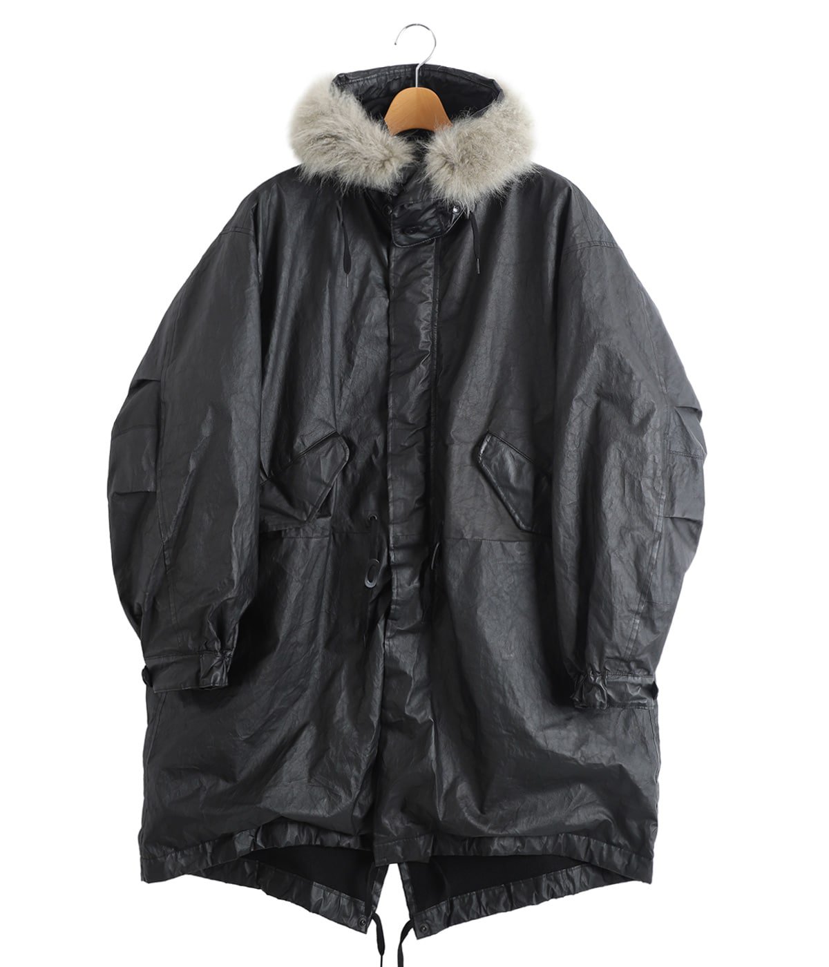 ペーパーレザー ミリタリーフーデッドコート | COMOLI(コモリ