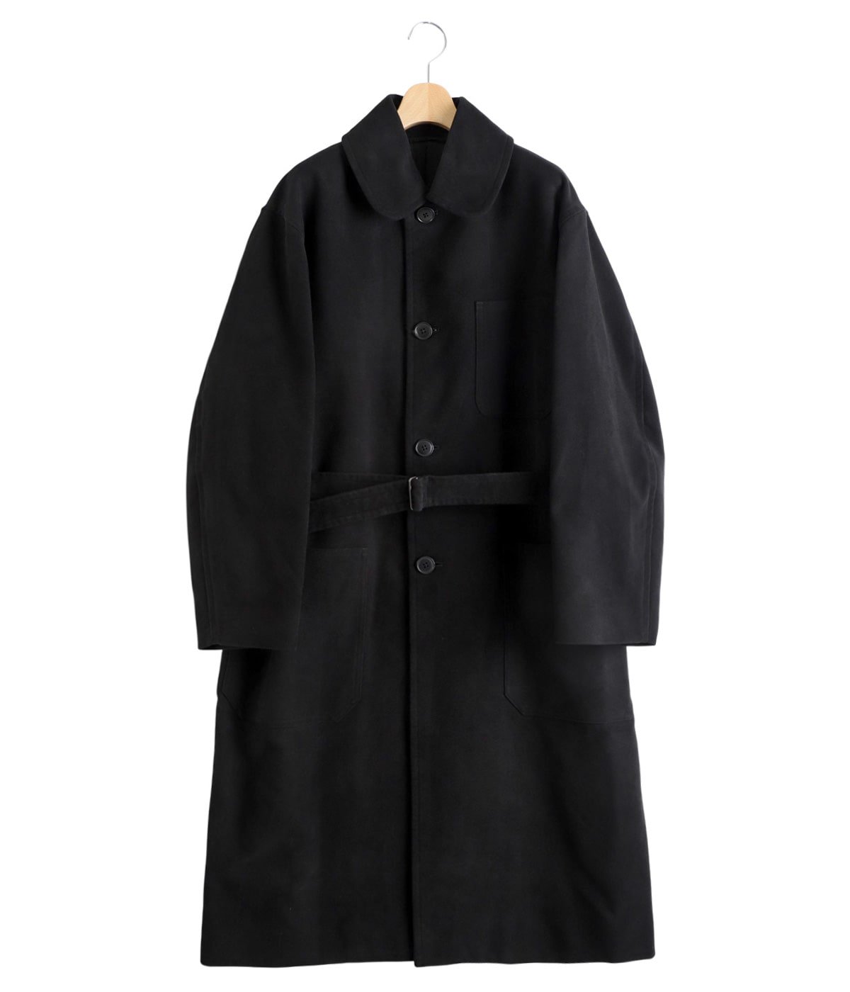 COMOLIコモリ25aw モールスキンミリタリーコートブラックウールカシミヤ モールスキン ミリタリーコート | COMOLI(コモリ) / アウター コート