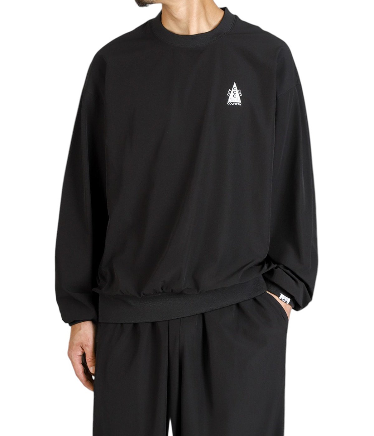 【BLACK】CITY COUNTRY CITY STRETCH CREWNECK STRETCH CREWNECK | CITY COUNTRY CITY(シティー カントリー シティー