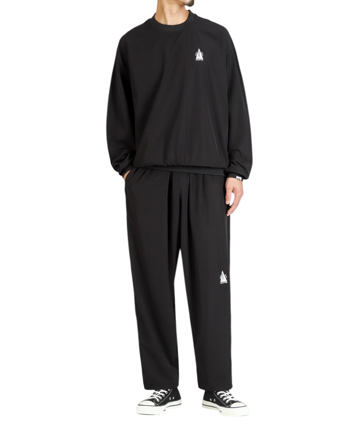【BLACK】CITY COUNTRY CITY STRETCH CREWNECK STRETCH CREWNECK | CITY COUNTRY CITY(シティー カントリー シティー