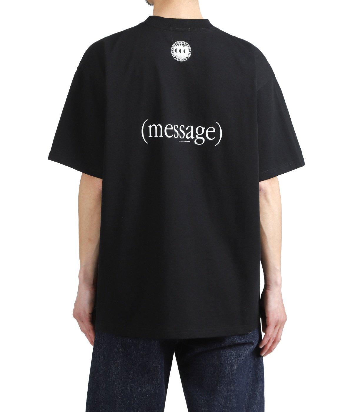 COTTON T-SHIRT_KOTOZUKE | CITY COUNTRY CITY(シティー カントリー CITY LOGO TRIM TEE / BLK×WHT