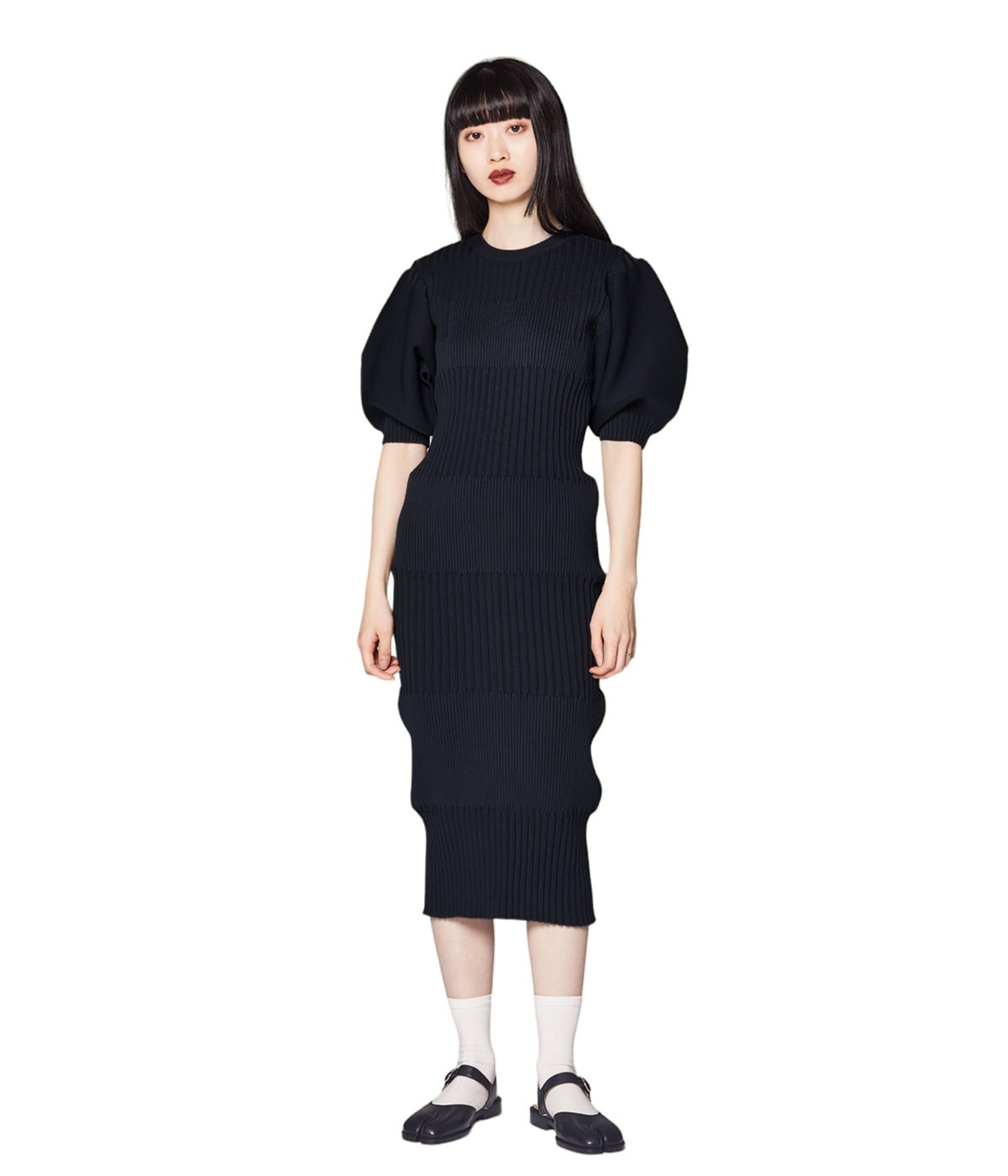 【レディース】FLUTED SHORT PUFF SLEEVE DRESS