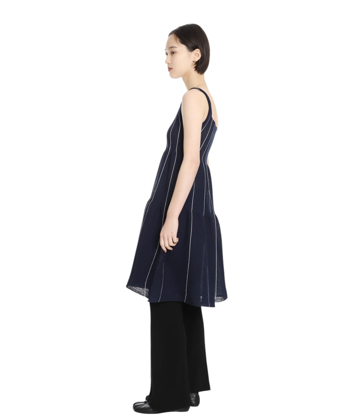 CASCADES SLEEVELESS TIERED MINI DRESS