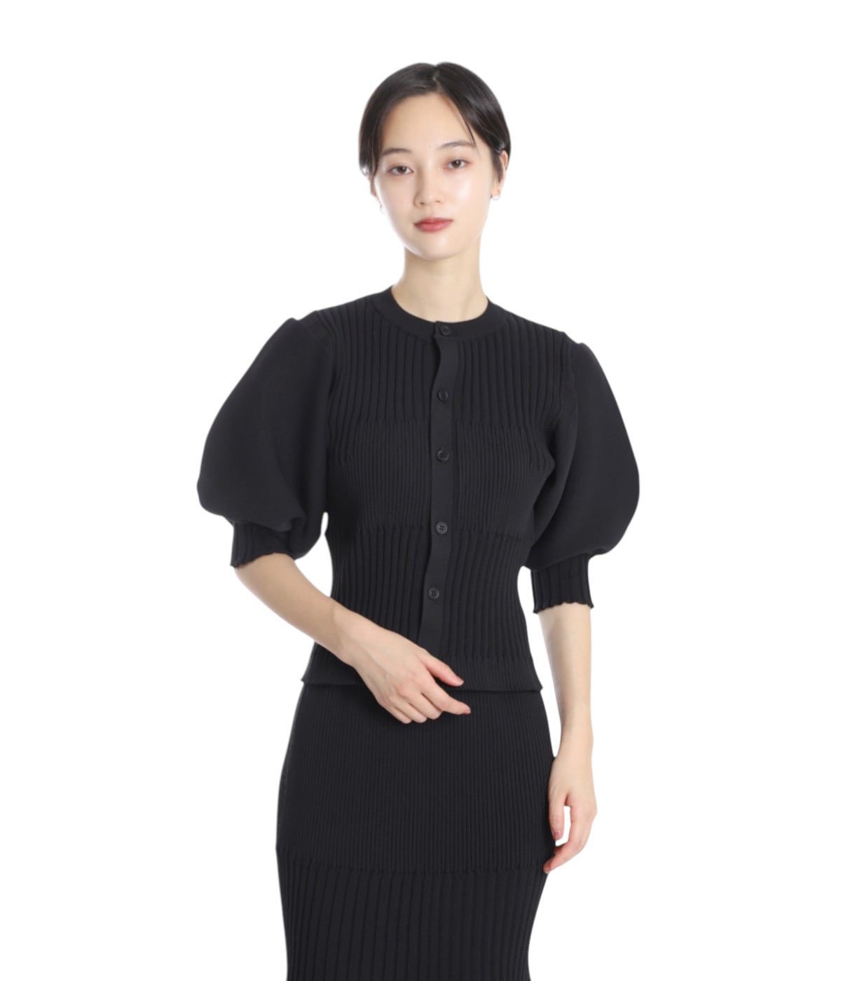 トップス CFCL FLUTED SHORT PUFF SLEEVE CARDIGAN FLUTED SHORT PUFF SLEEVE CARDIGAN｜CFCL（シーエフシーエル）正規